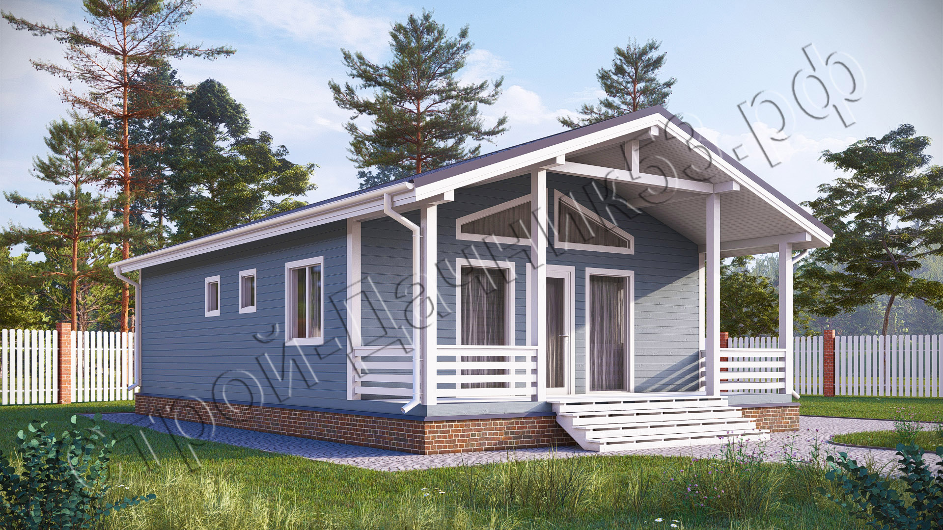 Проект каркасно-щитового дома Д–42